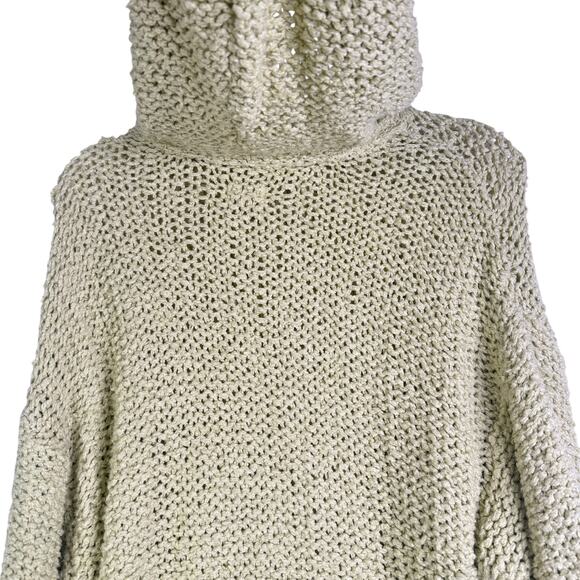 Pilcro Anthropologie Sailcloth Hooded Sweatshirt Cropped Loose Knit Green Small - Picture 13 of 15